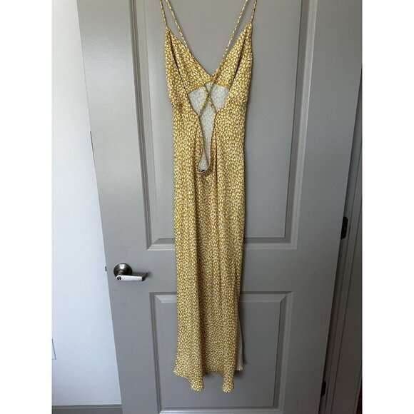 RESA Harper Midi Slip Dress in Honeysuckle Floral Yellow Size Large - Picture 7 of 9